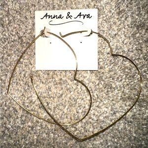 Anna and Ava Gold Heart Hoop Earrings (NEW)